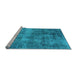 Sideview of Machine Washable Oriental Light Blue Industrial Rug, wshurb1895lblu