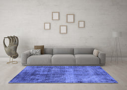 Machine Washable Oriental Blue Industrial Rug in a Living Room, wshurb1895blu