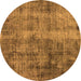 Round Oriental Orange Industrial Rug, urb1895org