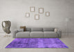 Machine Washable Oriental Purple Industrial Area Rugs in a Living Room, wshurb1895pur