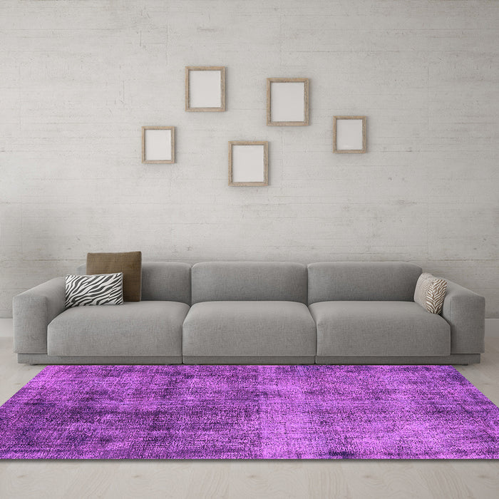Machine Washable Oriental Pink Industrial Rug in a Living Room, wshurb1895pnk