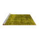 Sideview of Machine Washable Oriental Yellow Industrial Rug, wshurb1895yw