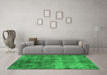 Machine Washable Oriental Green Industrial Area Rugs in a Living Room,, wshurb1895grn