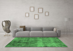 Machine Washable Oriental Emerald Green Industrial Area Rugs in a Living Room,, wshurb1895emgrn