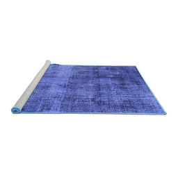 Sideview of Machine Washable Oriental Blue Industrial Rug, wshurb1895blu