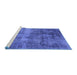 Sideview of Machine Washable Oriental Blue Industrial Rug, wshurb1895blu