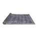 Sideview of Mid-Century Modern Purple Navy Blue Oriental Rug, urb1896