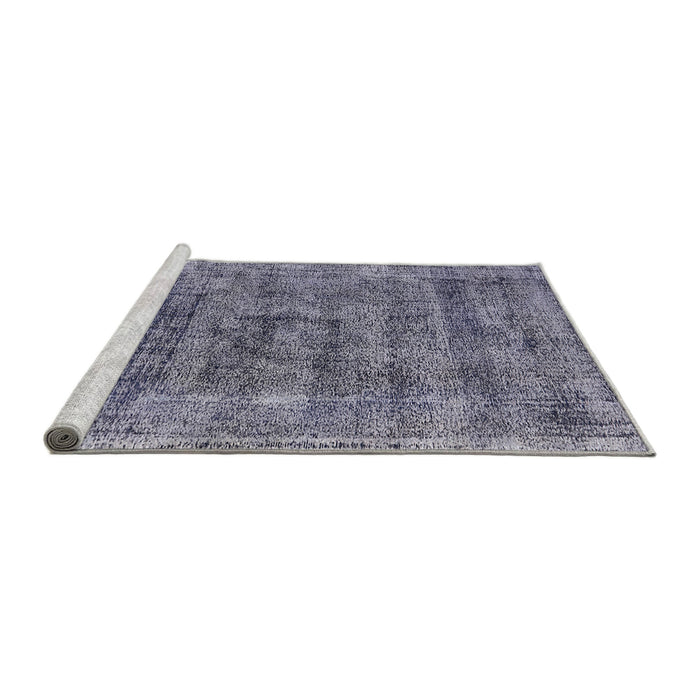 Sideview of Machine Washable Industrial Modern Purple Navy Blue Rug, wshurb1896