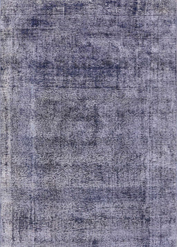 Mid-Century Modern Purple Navy Blue Oriental Rug, urb1896