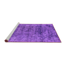 Sideview of Machine Washable Oriental Purple Industrial Area Rugs, wshurb1896pur