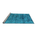 Sideview of Machine Washable Oriental Light Blue Industrial Rug, wshurb1896lblu