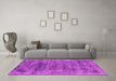 Machine Washable Oriental Pink Industrial Rug in a Living Room, wshurb1896pnk