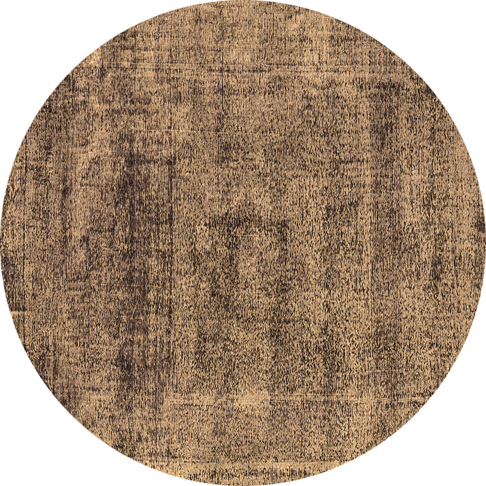 Round Oriental Brown Industrial Rug, urb1896brn