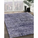 Mid-Century Modern Purple Navy Blue Oriental Rug in Family Room, urb1896