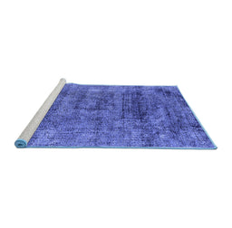Sideview of Machine Washable Oriental Blue Industrial Rug, wshurb1896blu