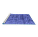 Sideview of Machine Washable Oriental Blue Industrial Rug, wshurb1896blu