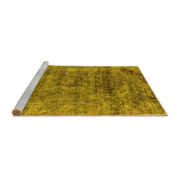 Sideview of Machine Washable Oriental Yellow Industrial Rug, wshurb1896yw