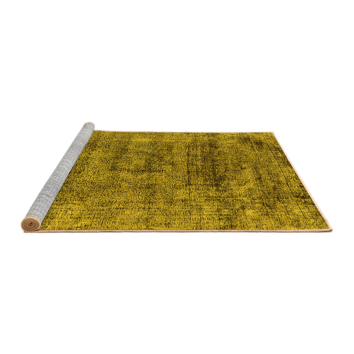 Sideview of Machine Washable Oriental Yellow Industrial Rug, wshurb1896yw