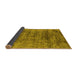 Sideview of Oriental Yellow Industrial Rug, urb1896yw