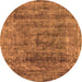 Round Oriental Orange Industrial Rug, urb1896org