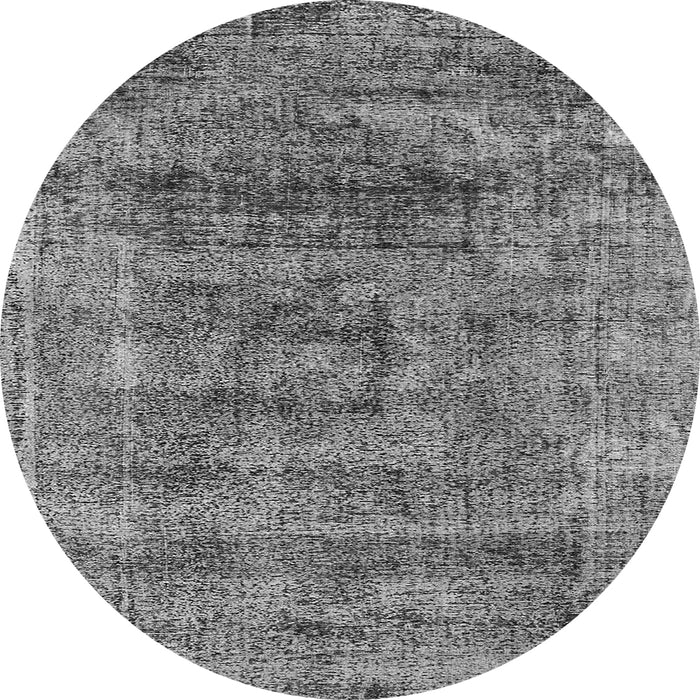 Round Oriental Gray Industrial Rug, urb1896gry