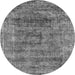 Round Oriental Gray Industrial Rug, urb1896gry