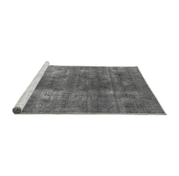 Sideview of Machine Washable Oriental Gray Industrial Rug, wshurb1897gry