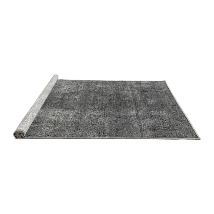 Sideview of Machine Washable Oriental Gray Industrial Rug, wshurb1897gry