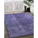 Mid-Century Modern Purple Oriental Rug in Family Room, urb1897