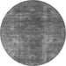 Round Oriental Gray Industrial Rug, urb1897gry