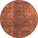 Round Oriental Orange Industrial Rug, urb1897org