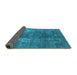 Sideview of Oriental Turquoise Industrial Rug, urb1897turq