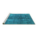 Sideview of Machine Washable Oriental Turquoise Industrial Area Rugs, wshurb1897turq