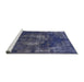 Sideview of Machine Washable Industrial Modern Blue Rug, wshurb1898