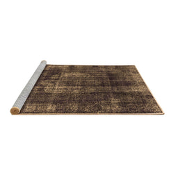 Sideview of Machine Washable Oriental Brown Industrial Rug, wshurb1898brn