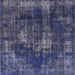 Square Machine Washable Industrial Modern Blue Rug, wshurb1898