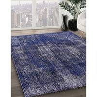 Mid-Century Modern Blue Oriental Rug, urb1898