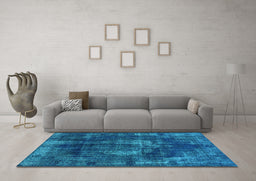 Machine Washable Oriental Light Blue Industrial Rug in a Living Room, wshurb1898lblu