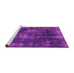 Sideview of Machine Washable Oriental Pink Industrial Rug, wshurb1898pnk