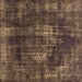 Square Oriental Brown Industrial Rug, urb1898brn