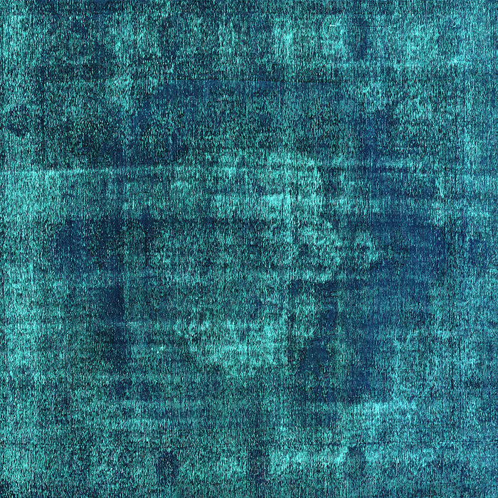 Square Oriental Turquoise Industrial Rug, urb1898turq