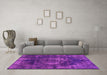 Machine Washable Oriental Pink Industrial Rug in a Living Room, wshurb1898pnk