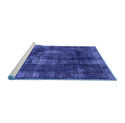 Sideview of Machine Washable Oriental Blue Industrial Rug, wshurb1898blu