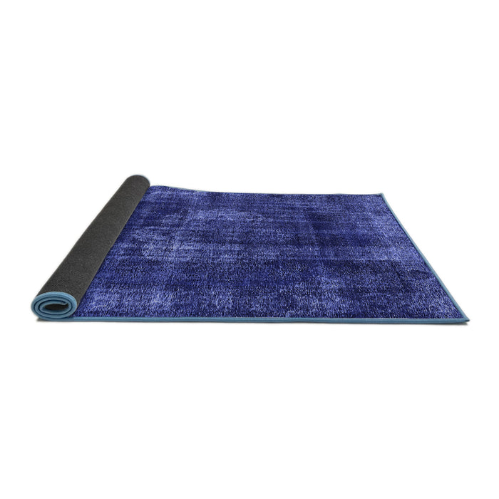 Sideview of Oriental Blue Industrial Rug, urb1898blu
