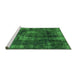 Sideview of Machine Washable Oriental Green Industrial Area Rugs, wshurb1898grn