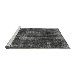 Sideview of Machine Washable Oriental Gray Industrial Rug, wshurb1898gry