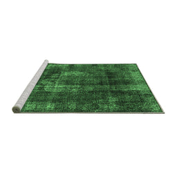 Sideview of Machine Washable Oriental Emerald Green Industrial Area Rugs, wshurb1898emgrn