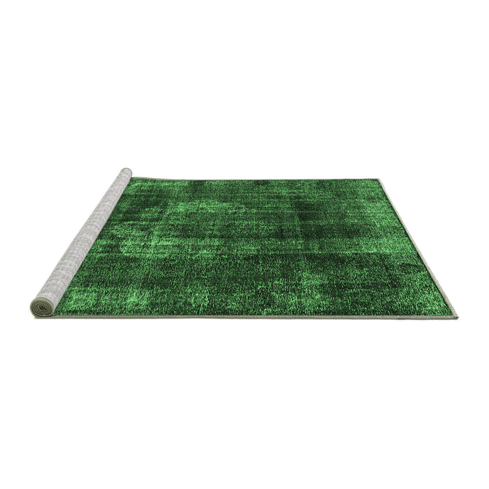 Sideview of Machine Washable Oriental Emerald Green Industrial Area Rugs, wshurb1898emgrn