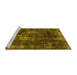 Sideview of Machine Washable Oriental Yellow Industrial Rug, wshurb1898yw