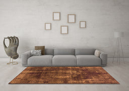 Machine Washable Oriental Orange Industrial Area Rugs in a Living Room, wshurb1898org